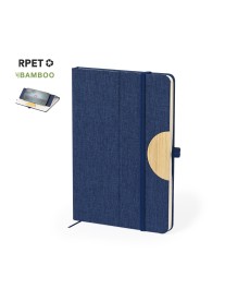 Bloco de Notas em Poliéster e Bambo com Suporte de Smartphone