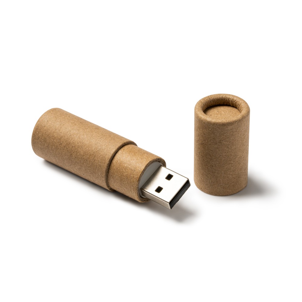 USB Cilíndrico em Cartão Reciclado